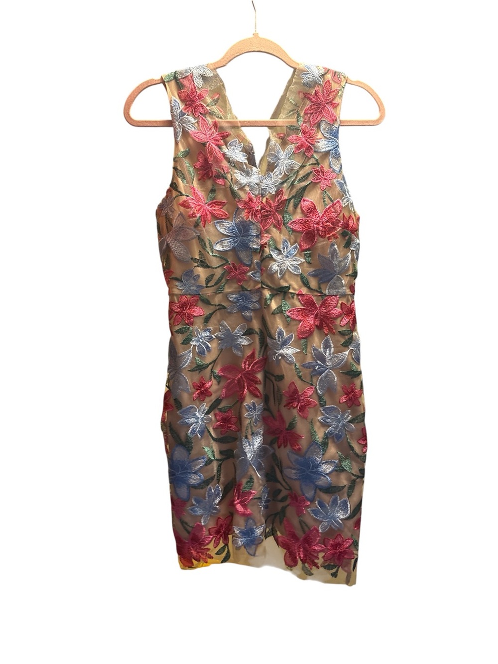 Star Flower Embroidery V-Neck Mini Dress
